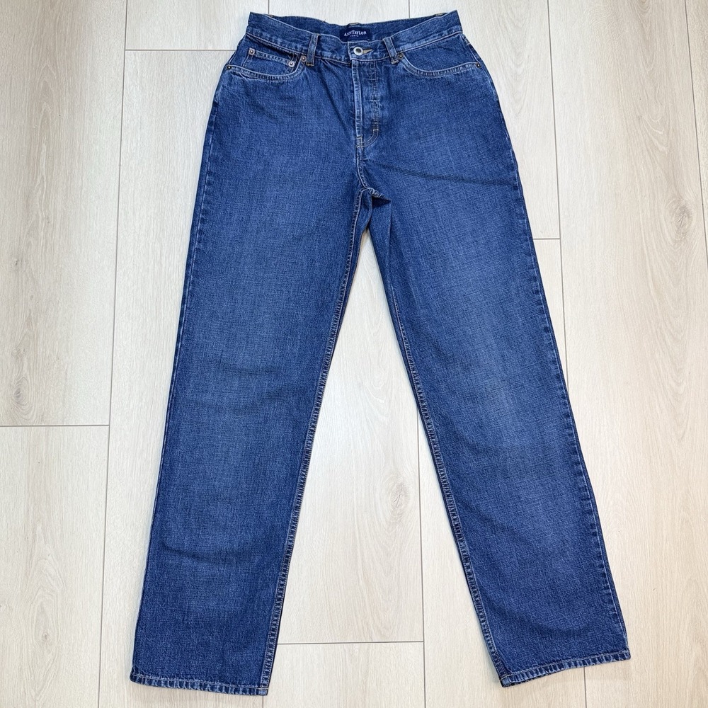 VTG Y2K Ann Taylor Straight Leg Jeans Womens 4 Button Fly Blue Denim Hong Kong